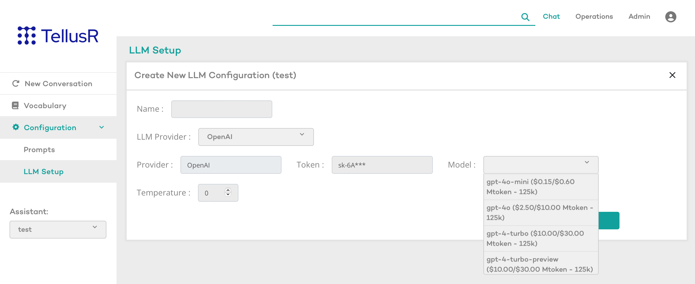 New LLM Configuration